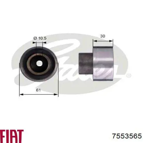 Do koszyka 7553565 Fiat/Alfa/Lancia Rolka prowadząca kierunkowa paska rozrządu