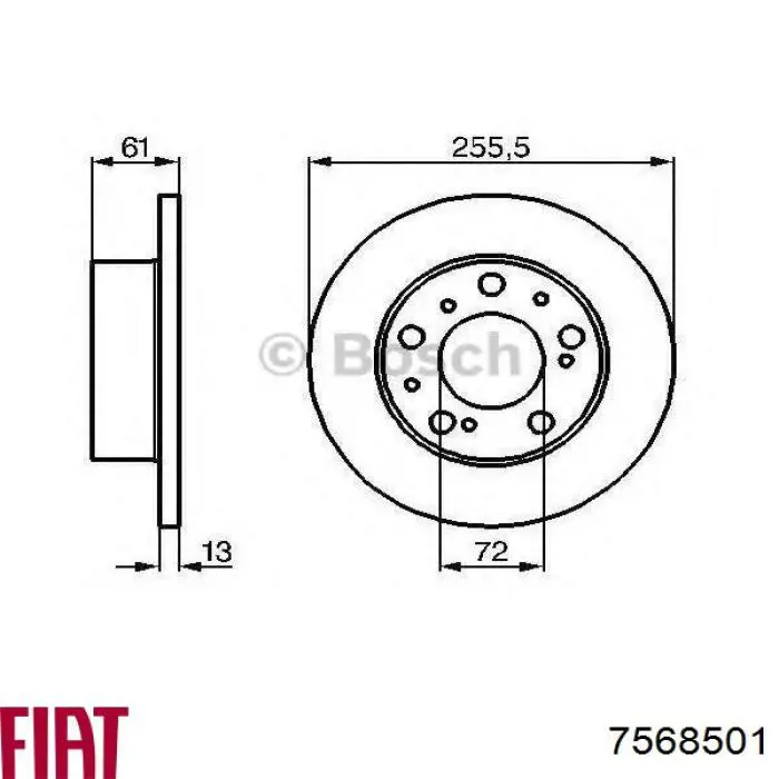 Tarcza hamulcowa przednia 7568501 Fiat/Alfa/Lancia