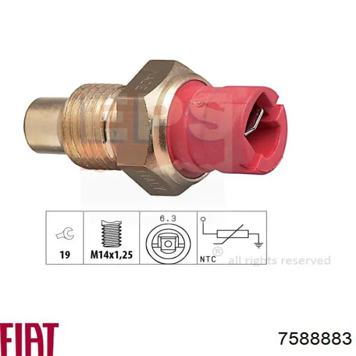 Do koszyka 7588883 Fiat/Alfa/Lancia Czujnik temperatury płynu chłodzącego