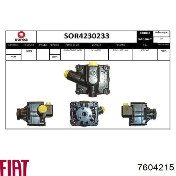 7604215 Fiat/Alfa/Lancia pompa wspomagania hydraulicznego kierownicy