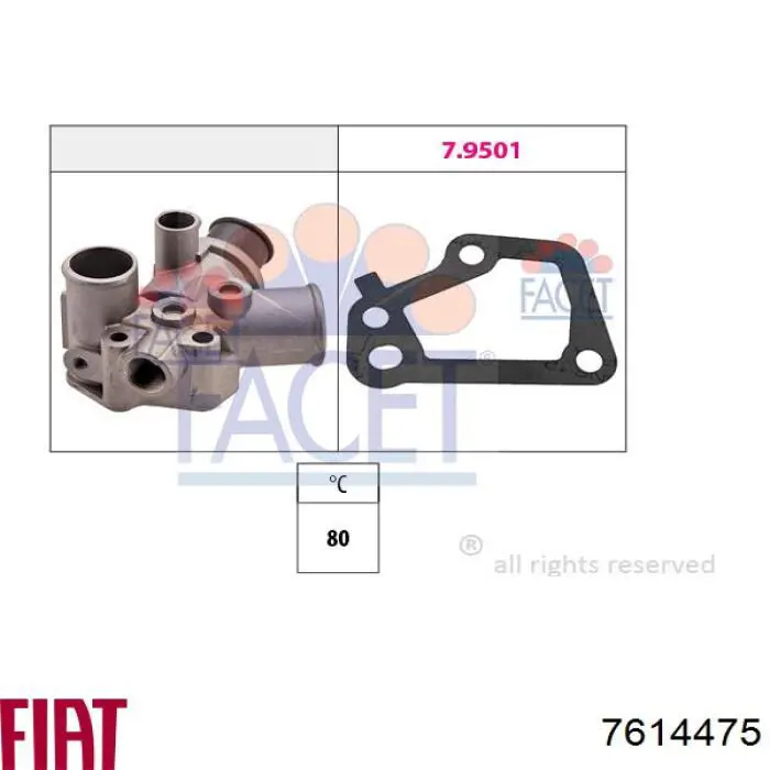 Obudowa termostatu Fiat/Alfa/Lancia 7614475 cena, od 47,52 USD