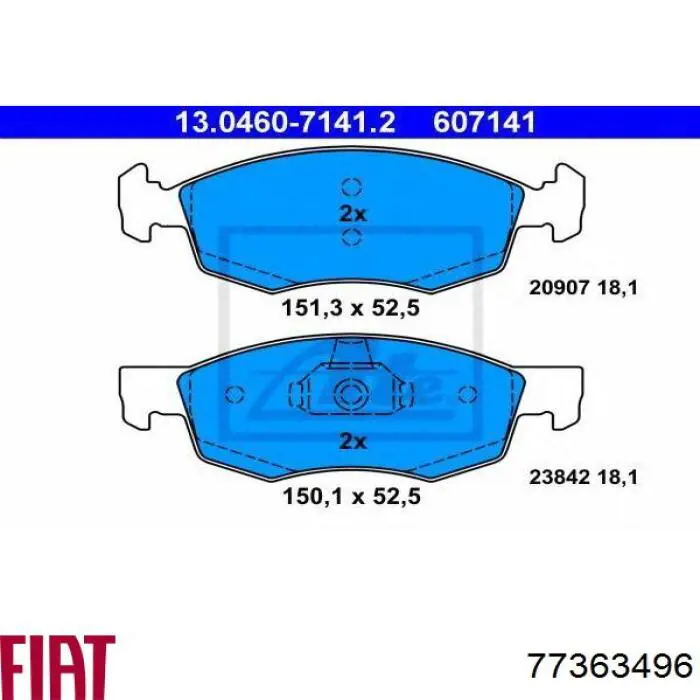 77363496 Fiat/Alfa/Lancia Klocki hamulcowe przednie tarczowe