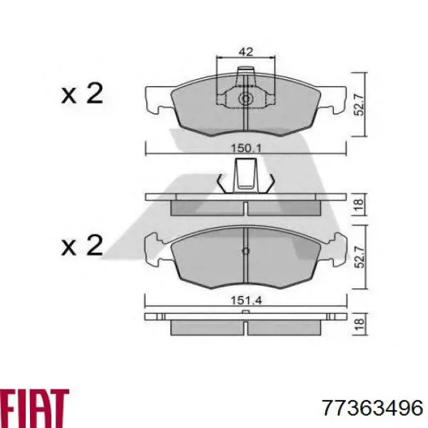 Do koszyka 77363496 Fiat/Alfa/Lancia Klocki hamulcowe przednie tarczowe