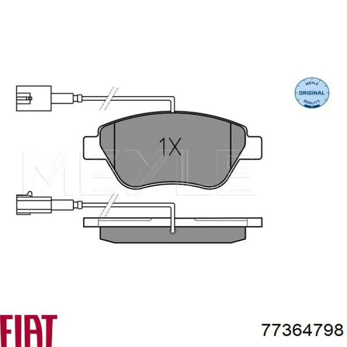 Klocki hamulcowe przednie tarczowe Fiat/Alfa/Lancia 77364798 cena, od 22,71 USD