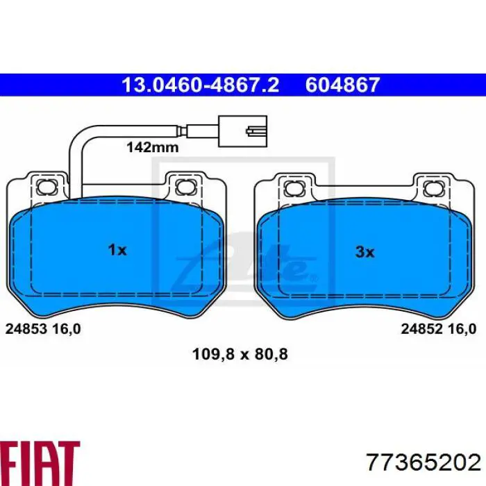 77365202 Fiat/Alfa/Lancia klocki hamulcowe przednie tarczowe