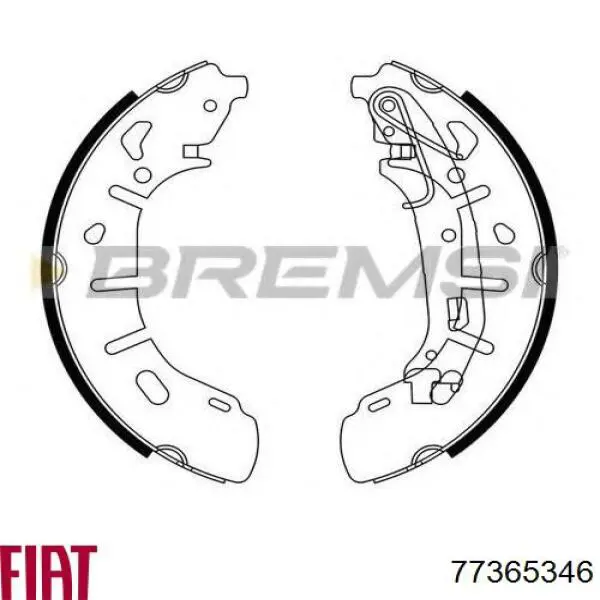 Klocki hamulcowe tylne bębnowe Fiat/Alfa/Lancia 77365346 cena, od 45,68 USD