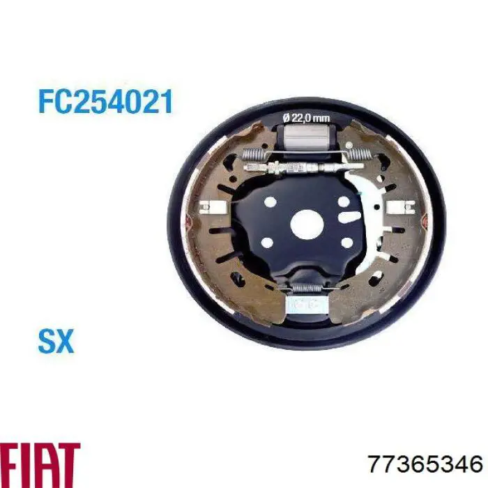 Klocki hamulcowe tylne bębnowe 77365346 Fiat/Alfa/Lancia