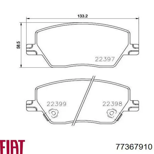 Klocki hamulcowe przednie tarczowe Fiat/Alfa/Lancia 77367910