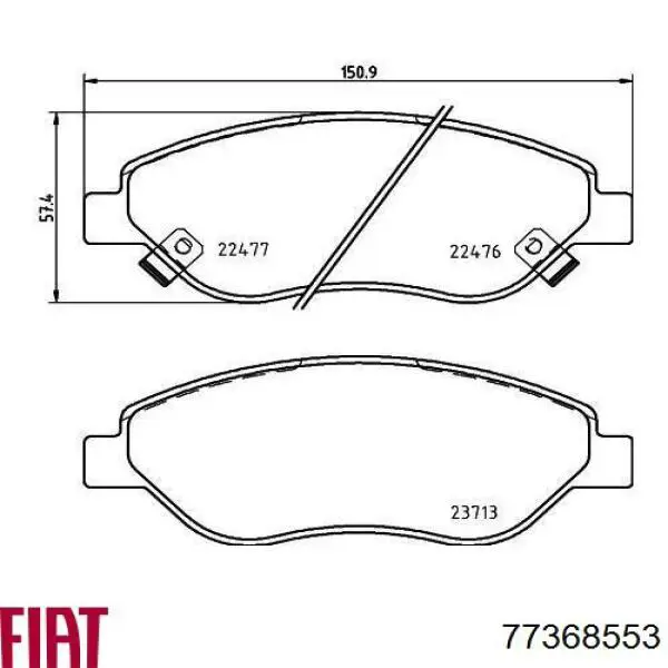 77368553 Fiat/Alfa/Lancia Klocki hamulcowe przednie tarczowe
