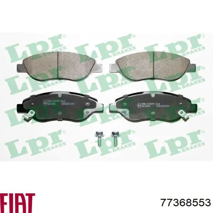 Klocki hamulcowe przednie tarczowe Fiat/Alfa/Lancia 77368553 cena, od 48,08 USD