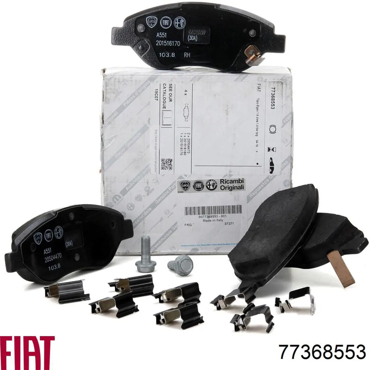Do koszyka 77368553 Fiat/Alfa/Lancia Klocki hamulcowe przednie tarczowe