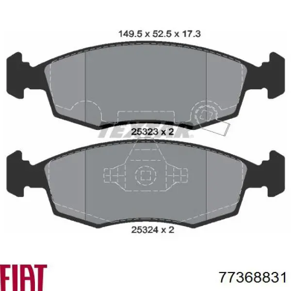 77368831 Fiat/Alfa/Lancia Klocki hamulcowe przednie tarczowe