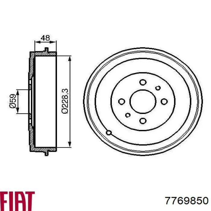 7769850 Fiat/Alfa/Lancia bęben hamulcowy tylny