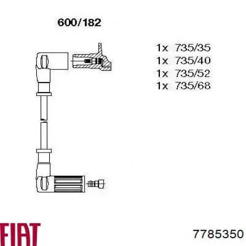 Do koszyka 7785350 Fiat/Alfa/Lancia Zestaw przewodów wysokiego napięcia