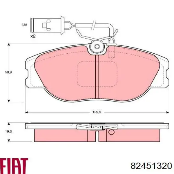 82451320 Fiat/Alfa/Lancia klocki hamulcowe przednie tarczowe