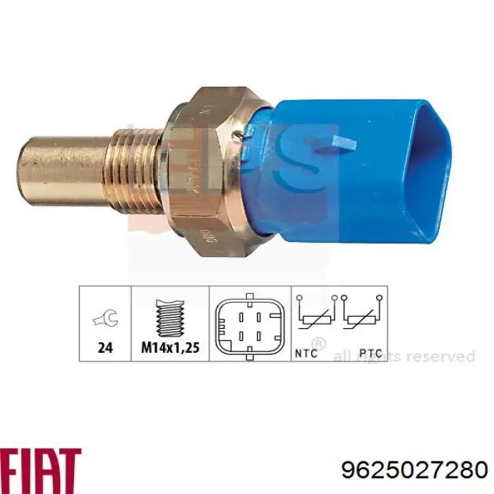 Do koszyka 9625027280 Fiat/Alfa/Lancia Czujnik temperatury płynu chłodzącego