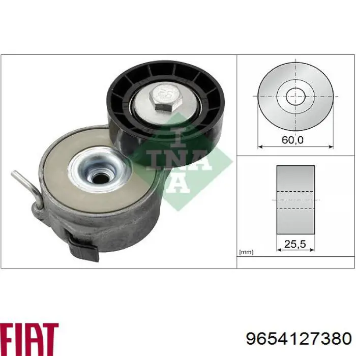 Napinacz paska napędowego Fiat/Alfa/Lancia 9654127380