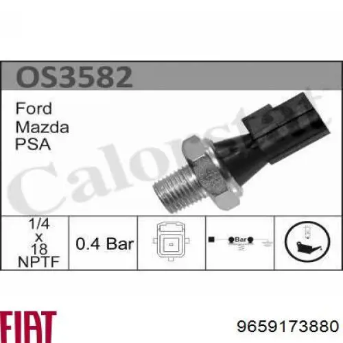 Do koszyka 9659173880 Fiat/Alfa/Lancia Czujnik ciśnienia oleju