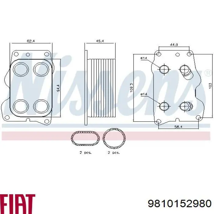 Obudowa filtra oleju Fiat/Alfa/Lancia 9810152980 cena, od 31,71 USD