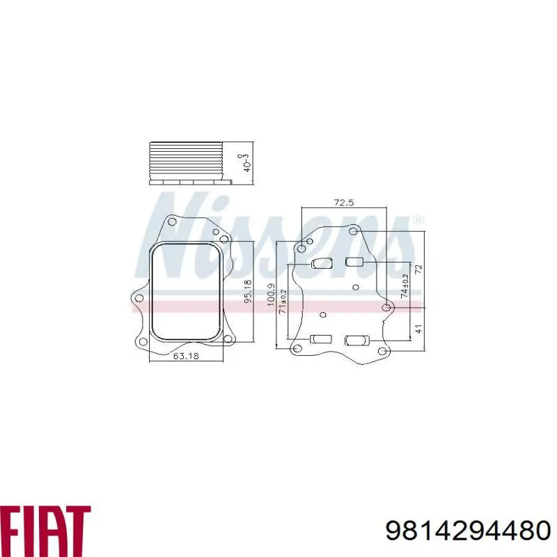 9814294480 Peugeot/Citroen Chłodnica oleju, pod filtrem