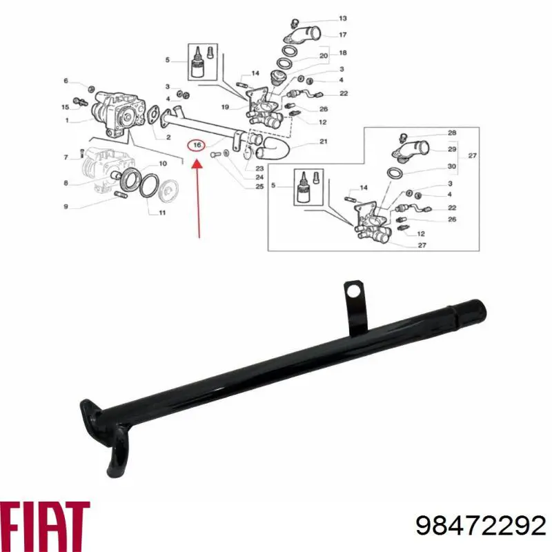 98472292 Fiat/Alfa/Lancia Przewód (króciec) układu chłodzenia
