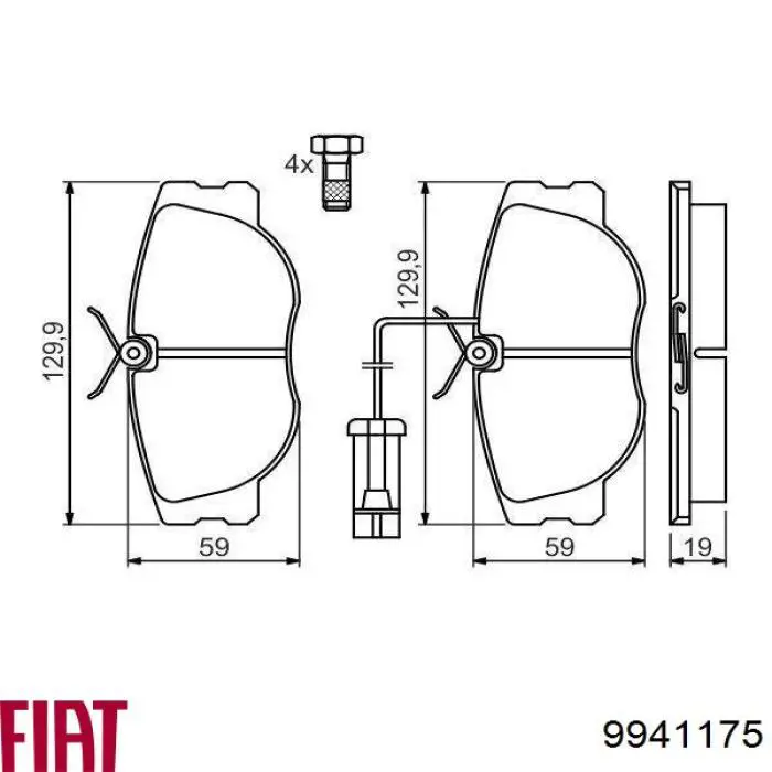 9941175 Fiat/Alfa/Lancia klocki hamulcowe przednie tarczowe