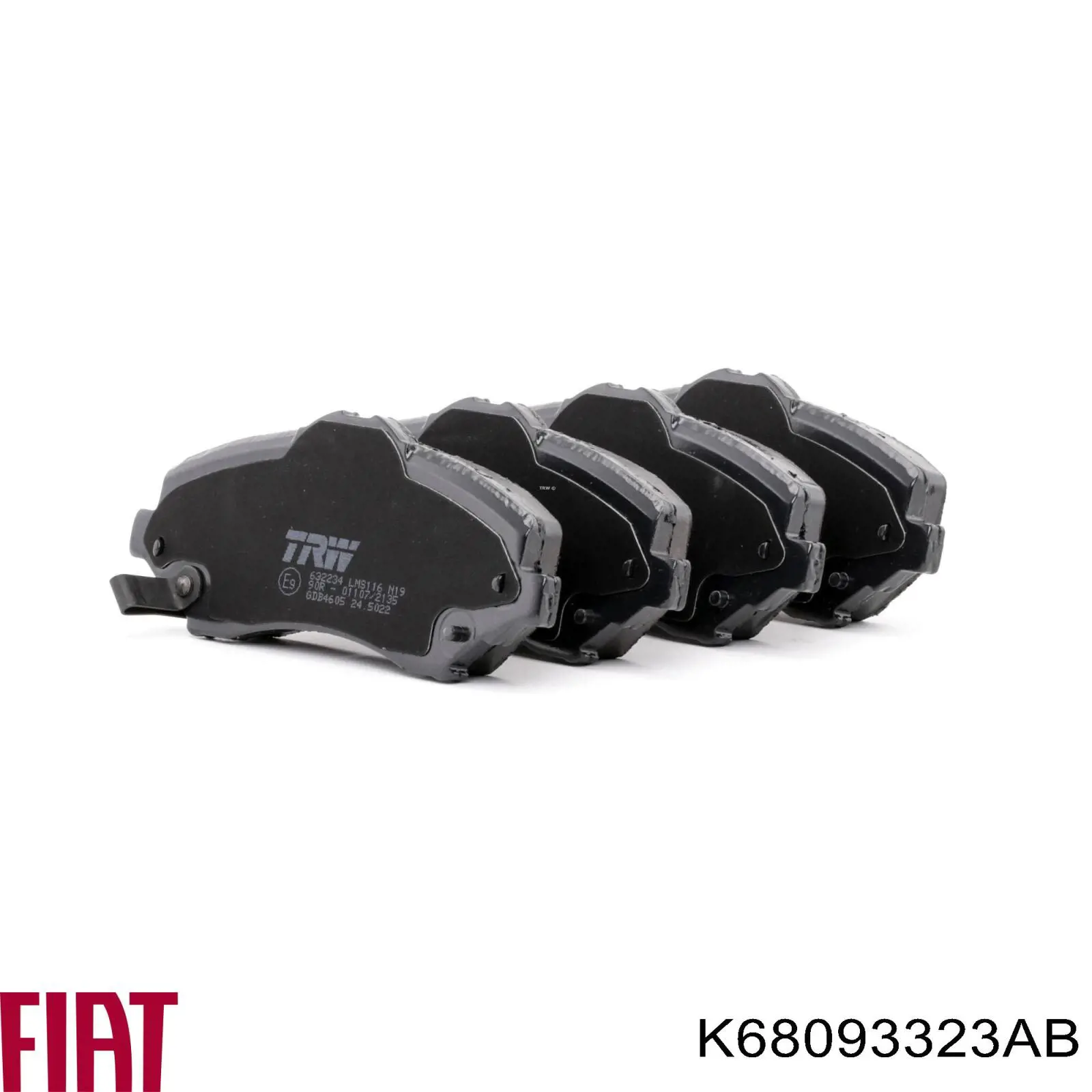 Do koszyka K68093323AB Fiat/Alfa/Lancia Klocki hamulcowe przednie tarczowe