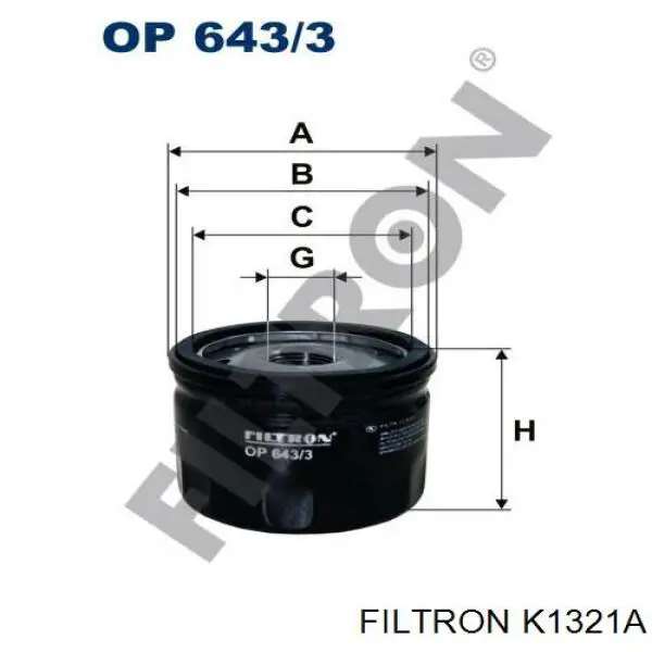 Do koszyka K1321A Filtron Filtr kabiny