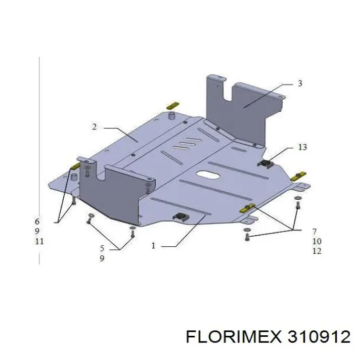 310912 Florimex Osłona silnika, miski (przedziału silnika)