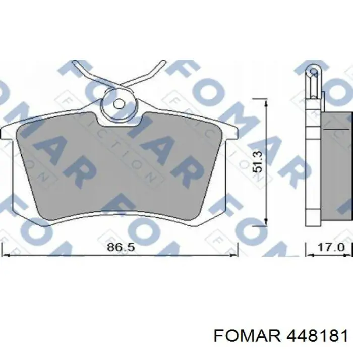 448181 Fomar Roulunds Okładziny (klocki) do hamulców tarczowych tylne