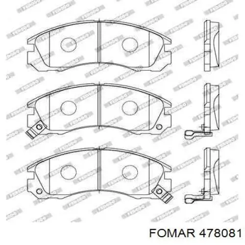 478081 Fomar Roulunds Klocki hamulcowe przednie tarczowe