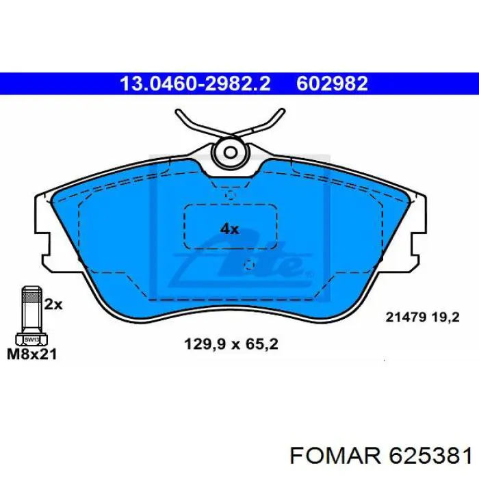 625381 Fomar Roulunds Klocki hamulcowe przednie tarczowe
