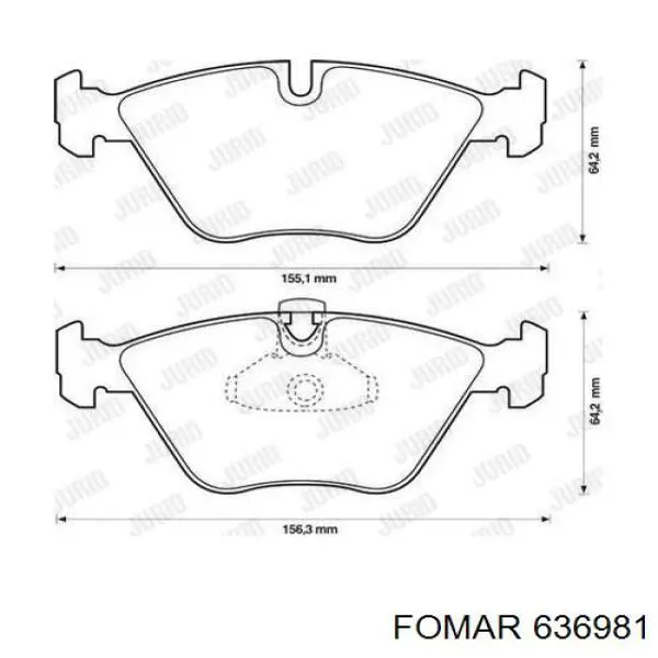 636981 Fomar Roulunds Klocki hamulcowe przednie tarczowe