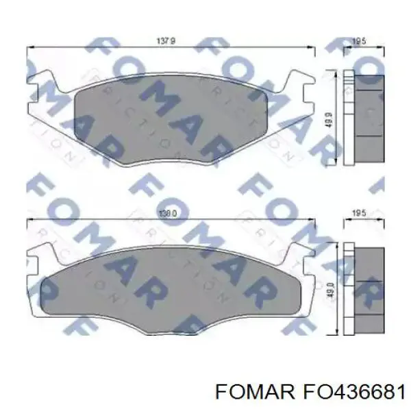 FO 436681 Fomar Roulunds klocki hamulcowe przednie tarczowe