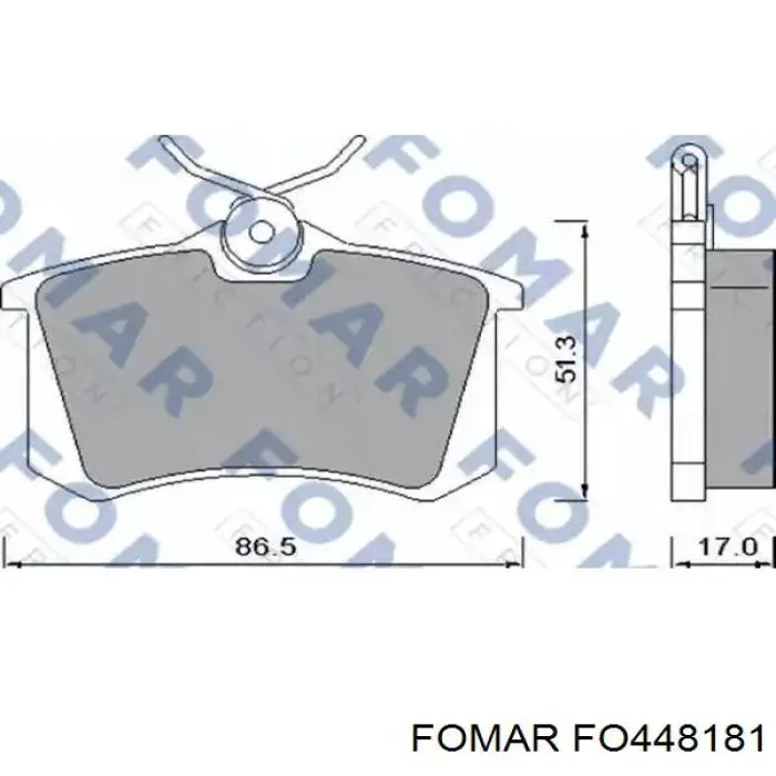 FO448181 Fomar Roulunds Okładziny (klocki) do hamulców tarczowych tylne