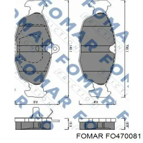 FO 470081 Fomar Roulunds klocki hamulcowe przednie tarczowe