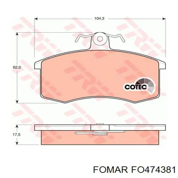 Klocki hamulcowe przednie tarczowe Fomar Roulunds FO474381 cena, od 16,74 USD