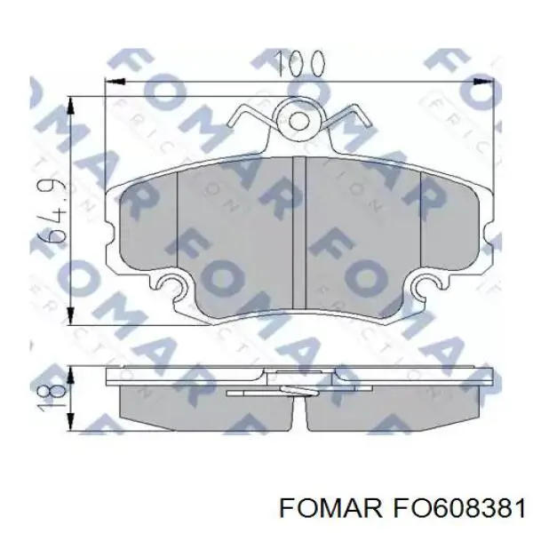 Klocki hamulcowe przednie tarczowe Fomar Roulunds 608381 cena, od 16,22 USD