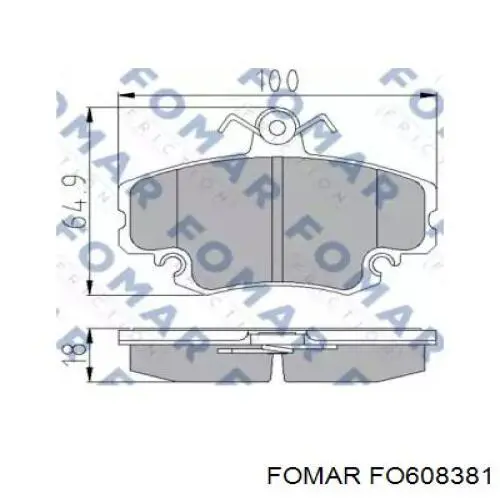 Klocki hamulcowe przednie tarczowe 608381 Fomar Roulunds