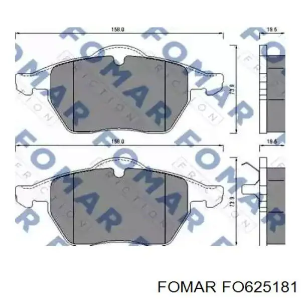 FO 625181 Fomar Roulunds klocki hamulcowe przednie tarczowe