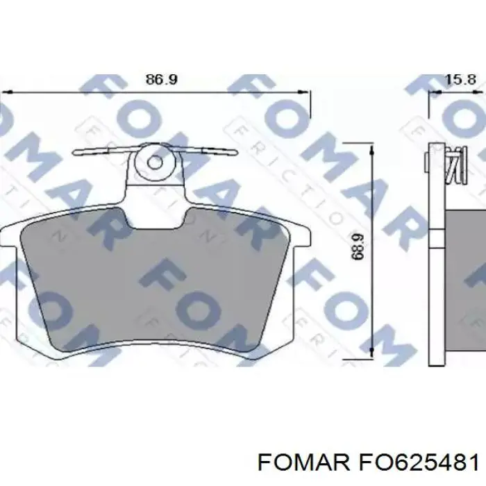 FO 625481 Fomar Roulunds okładziny (klocki do hamulców tarczowych tylne)