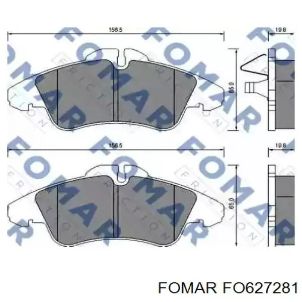 FO 627281 Fomar Roulunds klocki hamulcowe przednie tarczowe