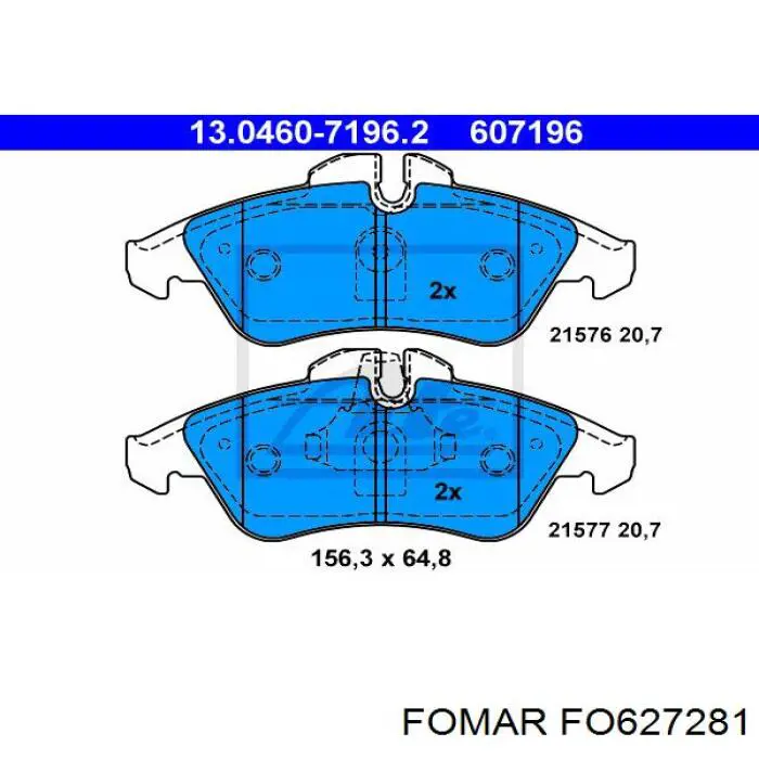 Klocki hamulcowe przednie tarczowe Fomar Roulunds FO627281 cena, od 24,51 USD