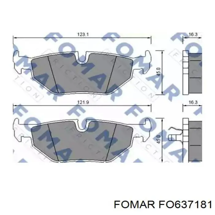 FO 637181 Fomar Roulunds okładziny (klocki do hamulców tarczowych tylne)