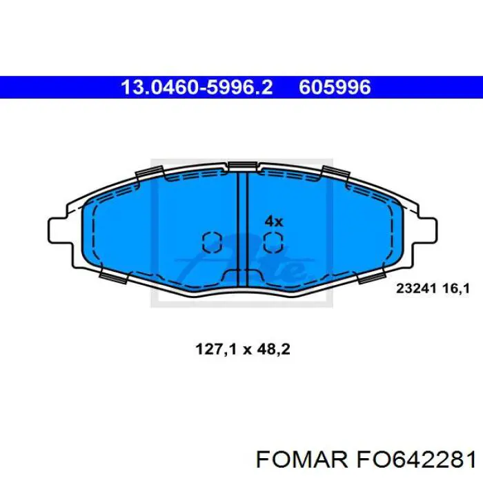 FO 642281 Fomar Roulunds klocki hamulcowe przednie tarczowe