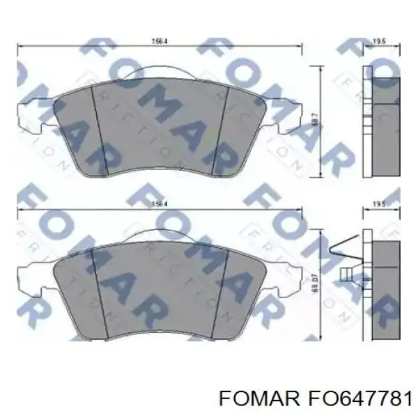 FO647781 Fomar Roulunds Klocki hamulcowe przednie tarczowe