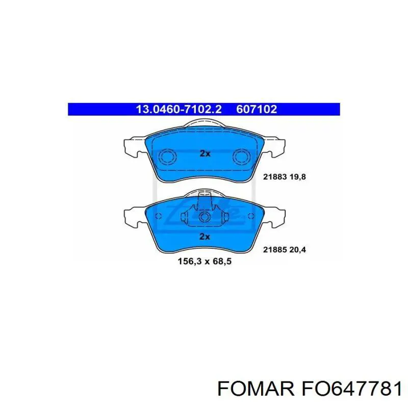 Do koszyka FO647781 Fomar Roulunds Klocki hamulcowe przednie tarczowe