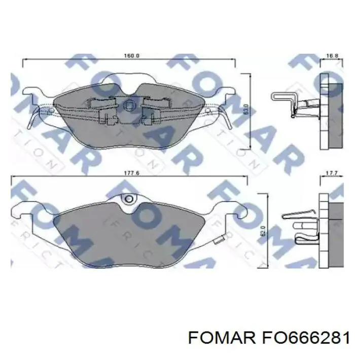 FO666281 Fomar Roulunds Klocki hamulcowe przednie tarczowe