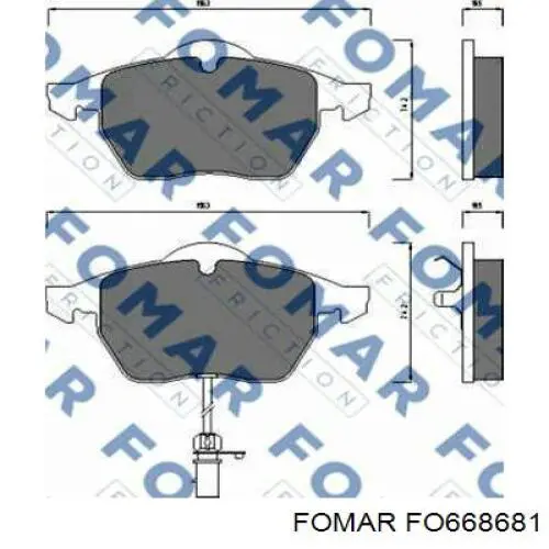 FO668681 Fomar Roulunds Klocki hamulcowe przednie tarczowe