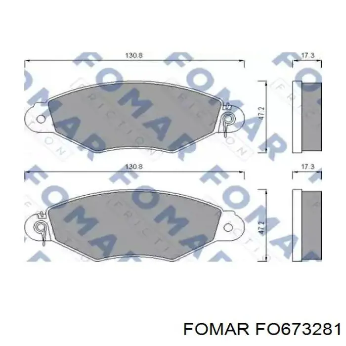 FO673281 Fomar Roulunds Klocki hamulcowe przednie tarczowe